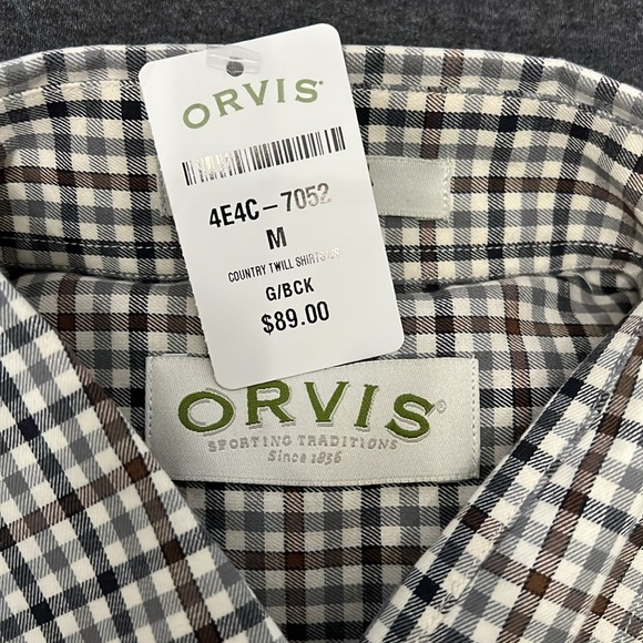 NWT Men’s Orvis plaid button-up. Size M. - Picture 3 of 3
